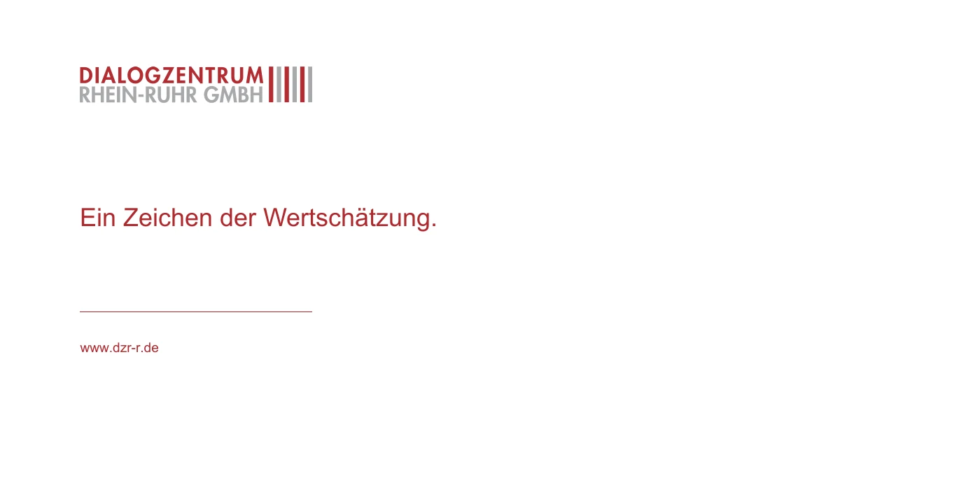 Passendes Kuvert mit Original-Logo und Website
