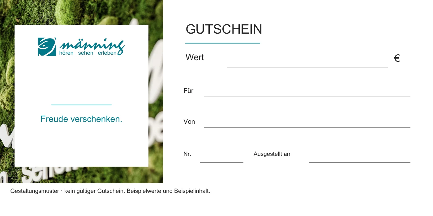 Blanko-Gutschein mit freiem Wertfeld